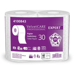 Papier Toaletowy Celuloza, 3 Warstwy, Biały, 30M - 270 Listków (4Szt) Velvet Professional Expert 4100835/4100843