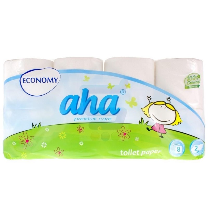 Papier Toaletowy Aha Economy (8 Rolek) Biały