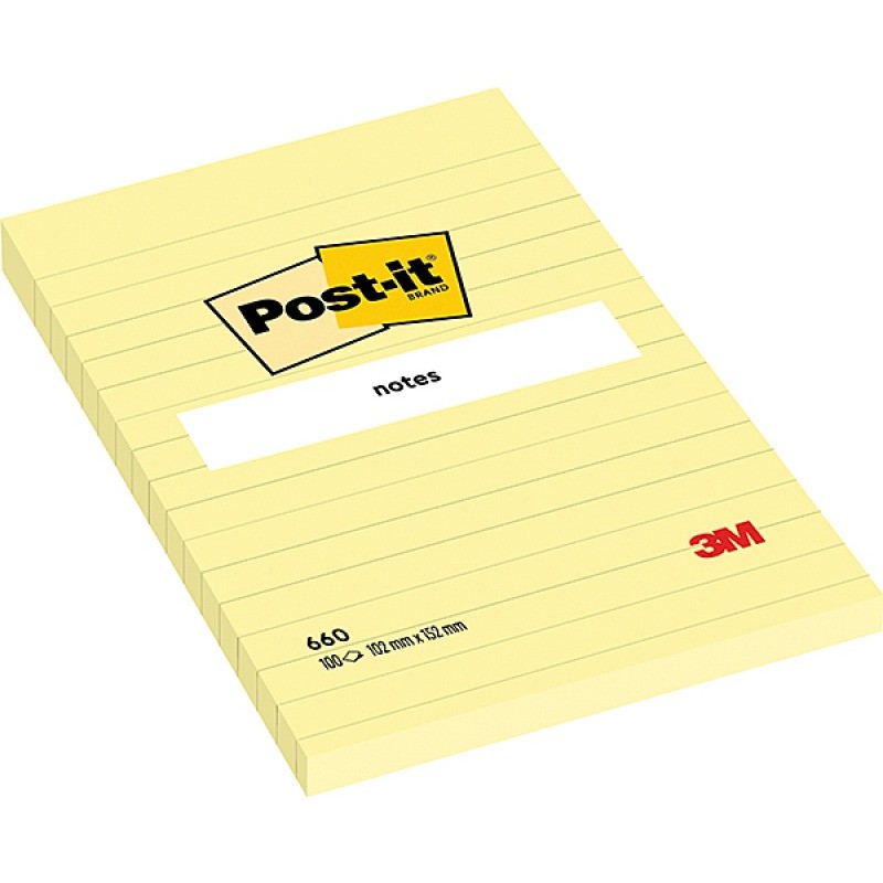 Bloczek Samoprzylepny Post-It® Żółte Z Nadrukiem 102 X 152 Mm 100 Kartek Żółty