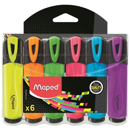 Zakreślacz Fluo Peps Mix Kolorów 6Szt Etui Z Zawieszką Maped 742557