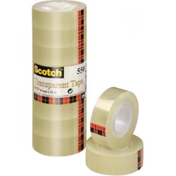 Taśma Biurowa Scotch (550), 19Mm, 33M, W Folii, 8Szt., Transparentna
