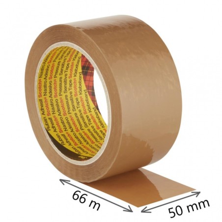 Taśma Pakowa Do Wysyłek Scotch Hot-Melt (371), Uniwersalna, Kauczukowa, 50Mm, 66M, Brązowa Xx004803811