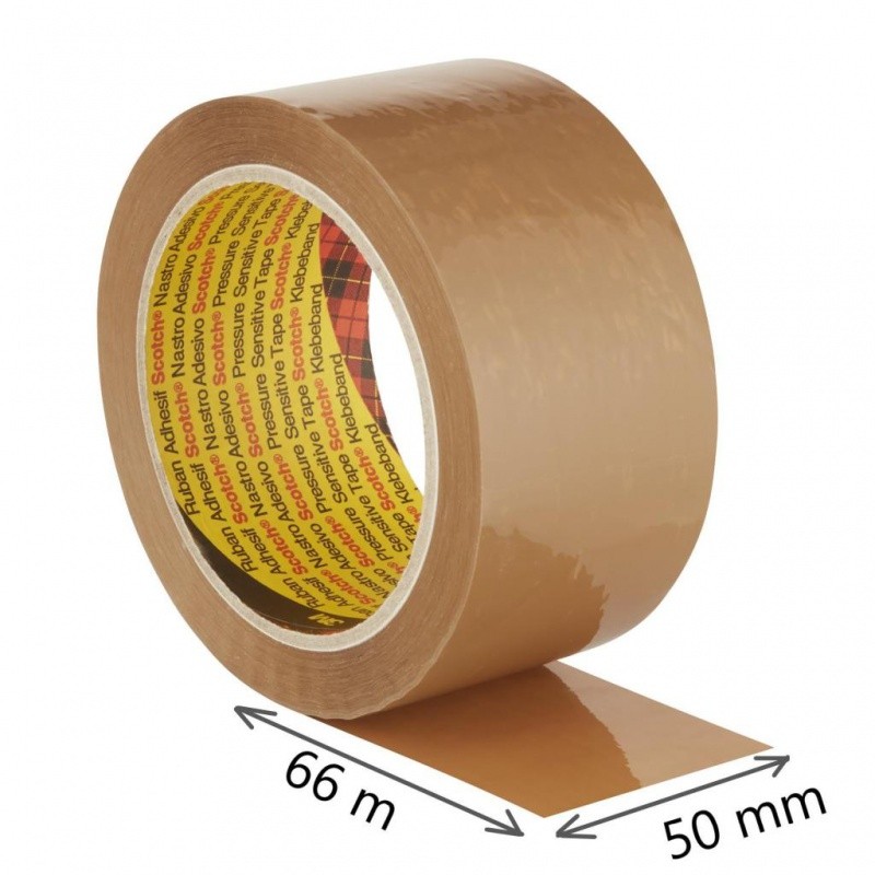 Taśma Pakowa Do Wysyłek Scotch Hot-Melt (371), Uniwersalna, Kauczukowa, 50Mm, 66M, Brązowa Xx004803811