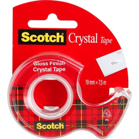 Taśma Biurowa Scotch Crystal Clear (6-1975), Transparentna, 19Mm, 7, 5M