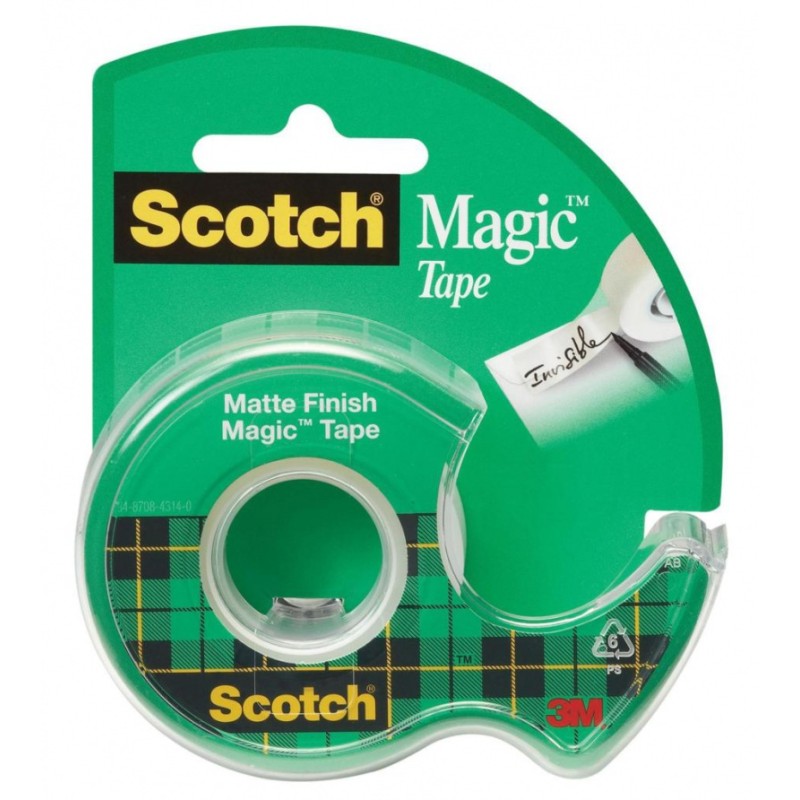 Taśma Biurowa Scotch Magic (890 8-1975), Matowa, Z Dyspenserem, 19Mm, 7, 5M