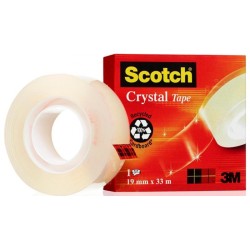 Taśma Biurowa Scotch Crystal Clear (600), Transparentna, 19Mm, 33M, W Pudełku