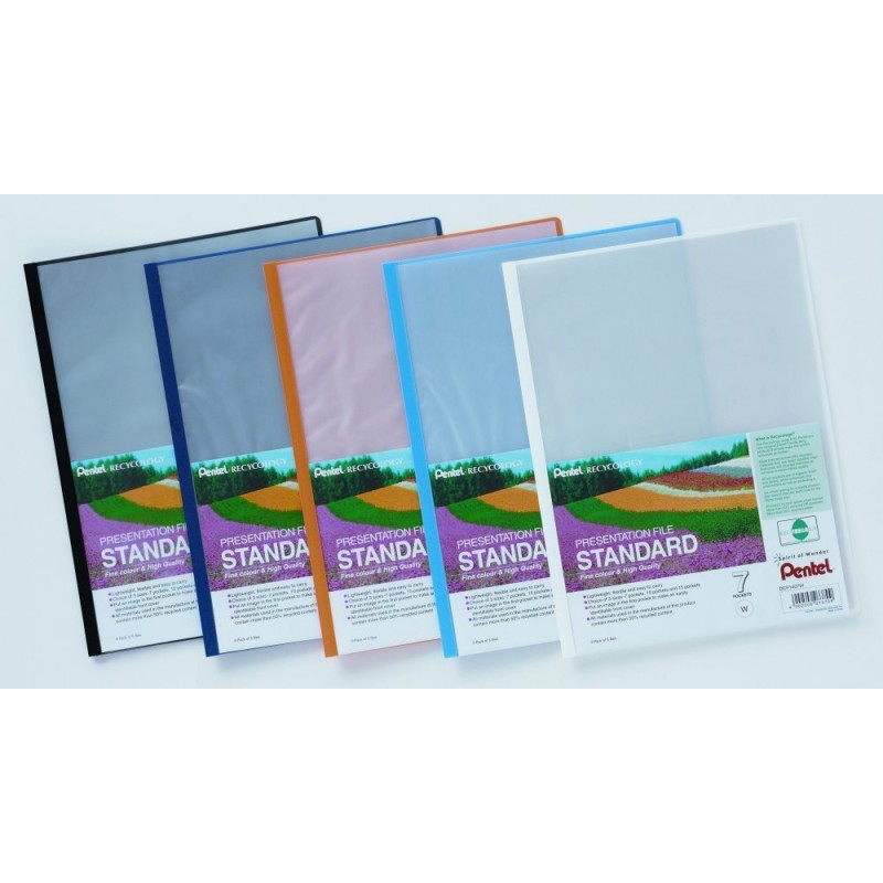 Skoroszyt Prezentacyjny, 7 Kieszeni Błękitny Dcp1407-S Pentel