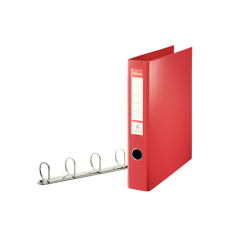 Segregator Esselte A4 Combi Z 4 Kółkami, 62 Mm, Czerwony, , 82403