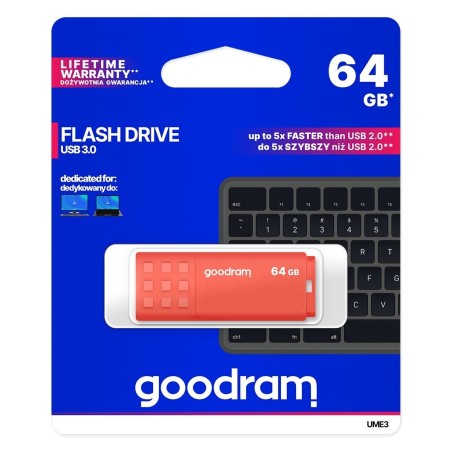 Goodram Flashdrive 64Gb Ume3 Usb 3.0 Orange