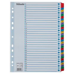 Przekładki Kartonowe Mylar A4 1-31 100164 Białe Esselte