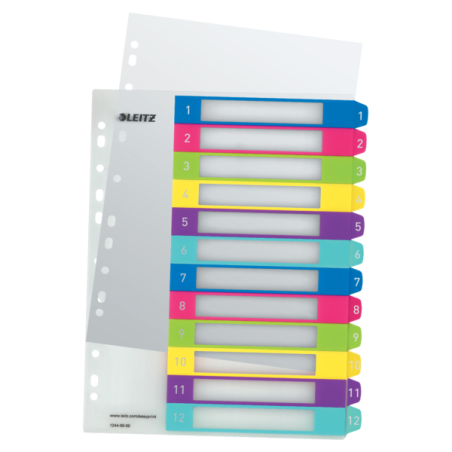 Przekładki Plastikowe Leitz Wow 1-12 12440000 Do Zadruku Sale