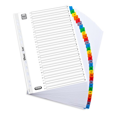 Przekładki Kartonowe Mylar A4, Kolorowe 1-31 Oxford 100204620