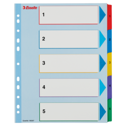 Przekładki Kartonowe Mylar A4 Maxi 1-5 Esselte 100207