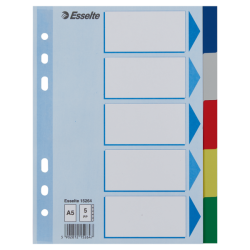 Przekładki Plastikowe Z Pp A5 Esselte 5 Kart 15264