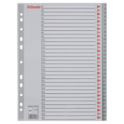 Przekładki Plastikowe Szare Pp A4 1-31 100108 Numeryczne Esselte