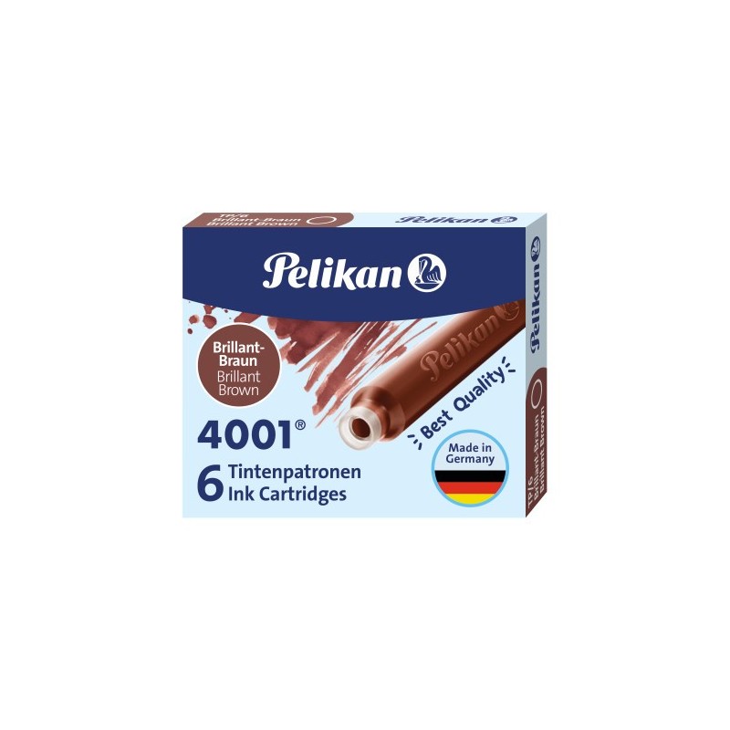 Naboje Do Piór, Krótkie Brązowe 100435996 Pelikan