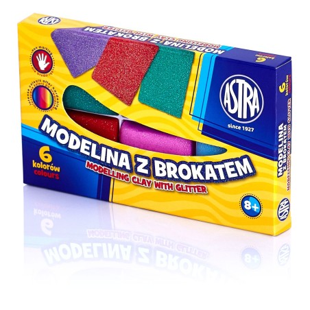 Modelina Z Brokatem Astra 6 Kolorów, 304109001