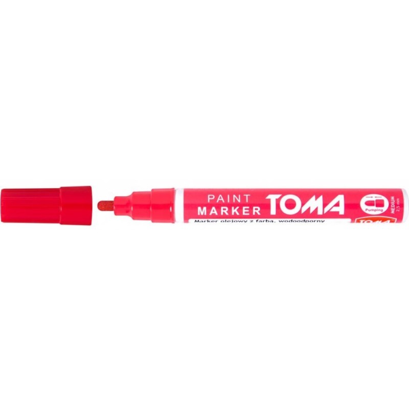 Marker Olejowy, Fibrowa Końcówka 2,5Mm, Czerwony To-440 Toma