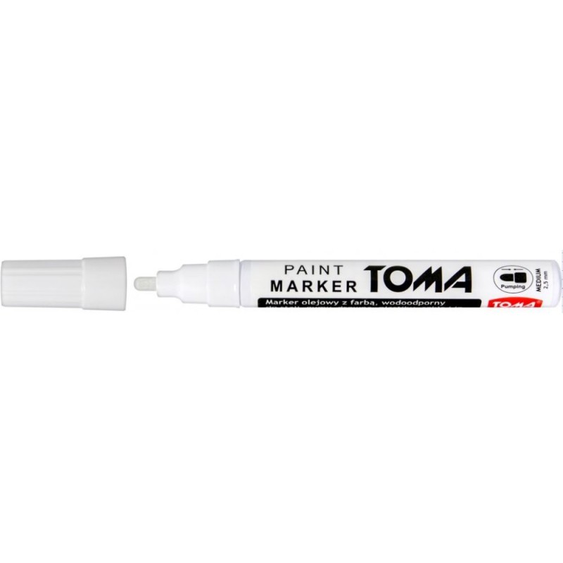 Marker Olejowy, Fibrowa Końcówka 2,5Mm, Biały To-440 Toma