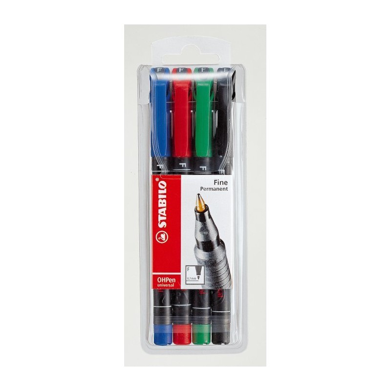 Foliopis Stabilo Ohpen Niezmywalny 0.7Mm 4Sztuki. W Etui 842/4