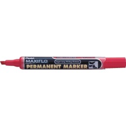 Marker Permanentny Maxiflo Nlf60 Czerwony Ścięty Z Tłoczkiem Pentel