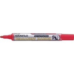 Marker Permanentny Maxiflo Nlf50 Czerwony Okrągły Z Tłoczkiem Pentel