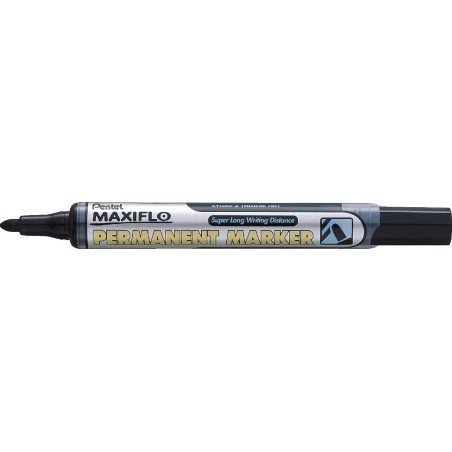Marker Permanentny Maxiflo Nlf50 Czarny Okrągły Z Tłoczkiem Pentel
