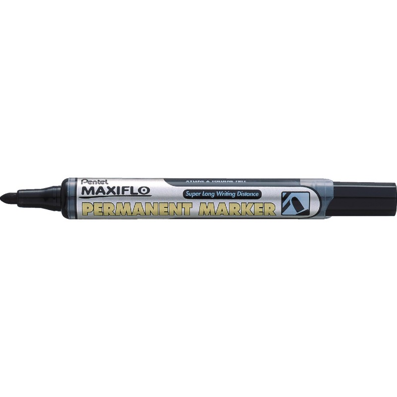 Marker Permanentny Maxiflo Nlf50 Czarny Okrągły Z Tłoczkiem Pentel