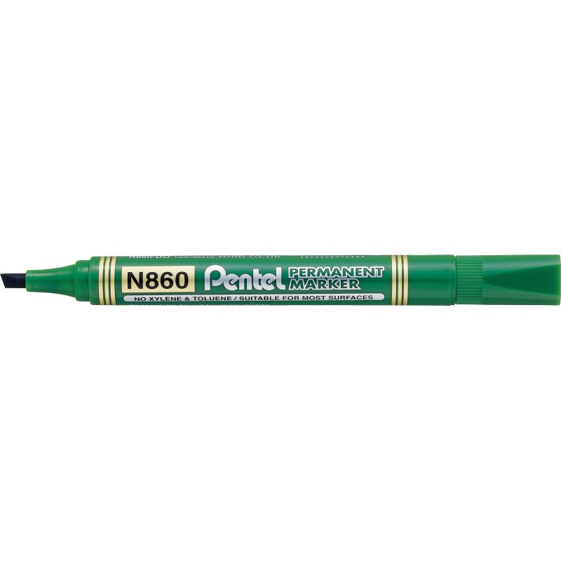 Marker Permanentny N860 Zielony Ścięta Końcówka Pentel