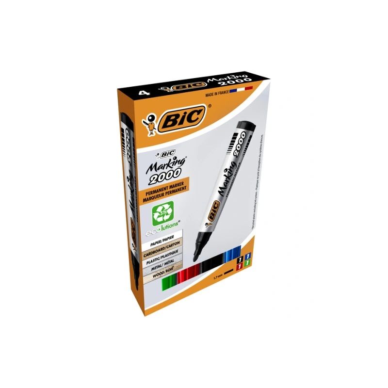Marker Permanentny Bic 2000 Ecolutions Mix Ast Okrągła Końcówka 4Szt, 8209112
