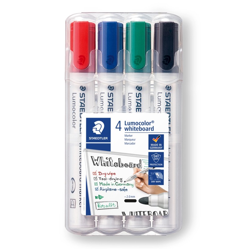 Marker Lumocolor Do Białych Tablic Whiteboard, Okrągły, 4 Kol. (2, 3, 5, 9) W Etui Box, Staedtler S 351 Wp4