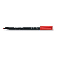 Foliopis Lumocolor, B, Wodoodporny, Czerwony, Staedtler S 314-2