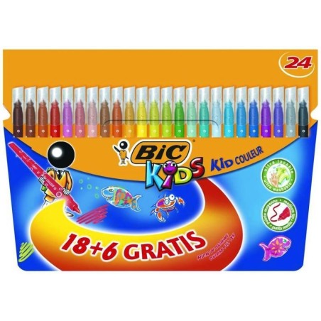 Flamastry 24 Kolorów Kids Kid Couleur Pudełko 8418005 Bic