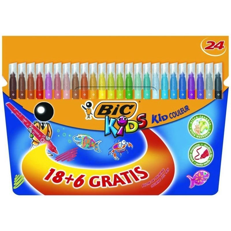 Flamastry 24 Kolorów Kids Kid Couleur Pudełko 8418005 Bic