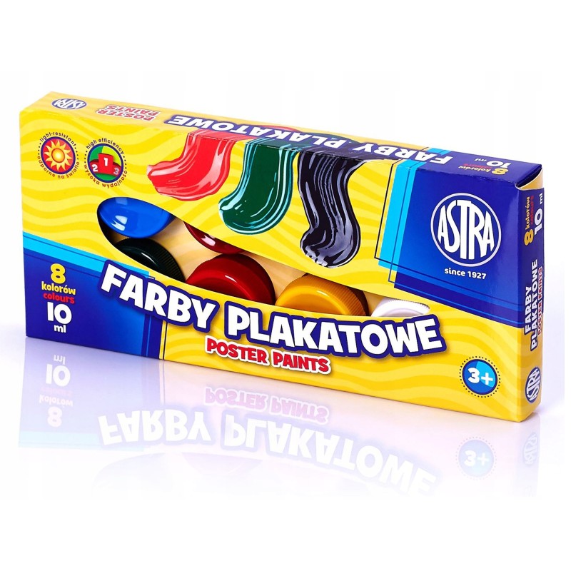 Farby Plakatowe Astra 8 Kolorów - 10 Ml, 83113901 .