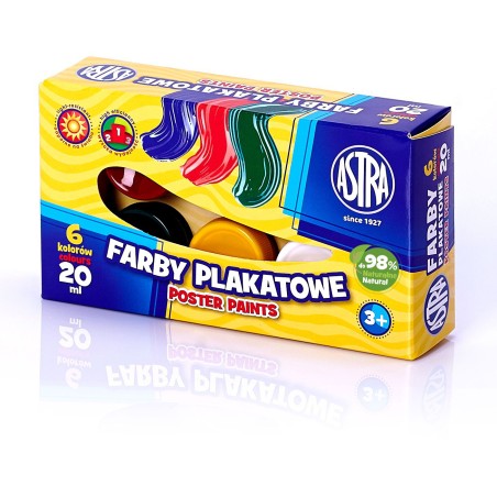 Farby Plakatowe Astra 6 Kolorów - 20 Ml, 301109001 .