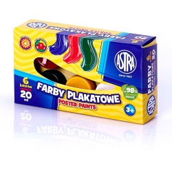 Farby Plakatowe Astra 6 Kolorów - 20 Ml, 301109001 .
