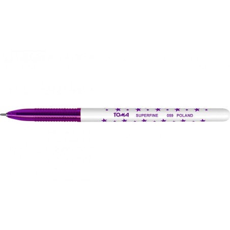Długopis W Gwiazdki Superfine Z Supercienką Końcówką, 0,5Mm Fioletowy To-059 Toma