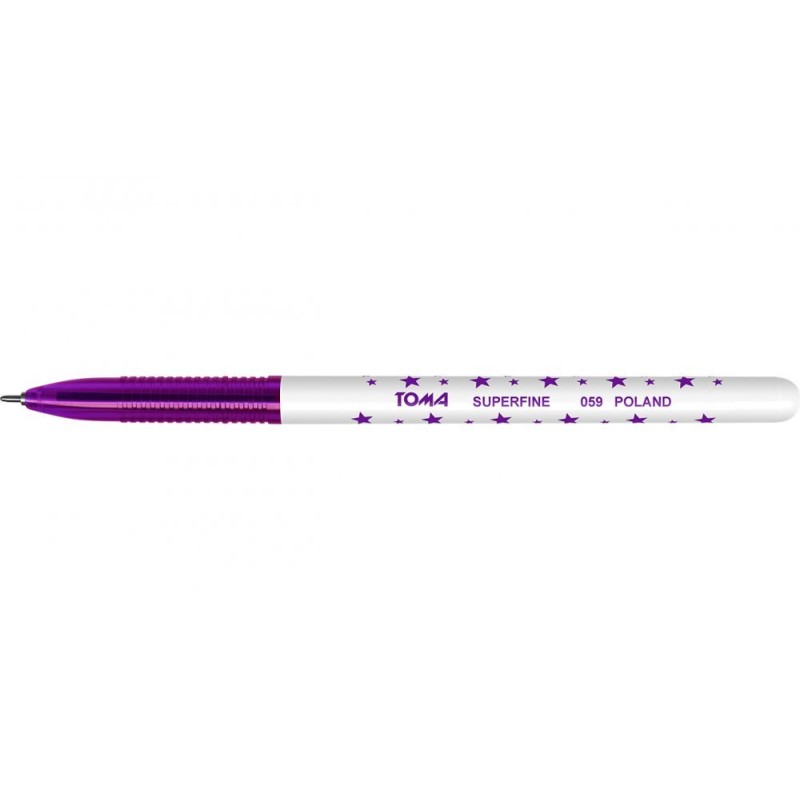 Długopis W Gwiazdki Superfine Z Supercienką Końcówką, 0,5Mm Fioletowy To-059 Toma