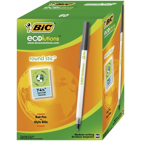 Długopis Bic Round Stic Ecolutions Czarny, 8932392