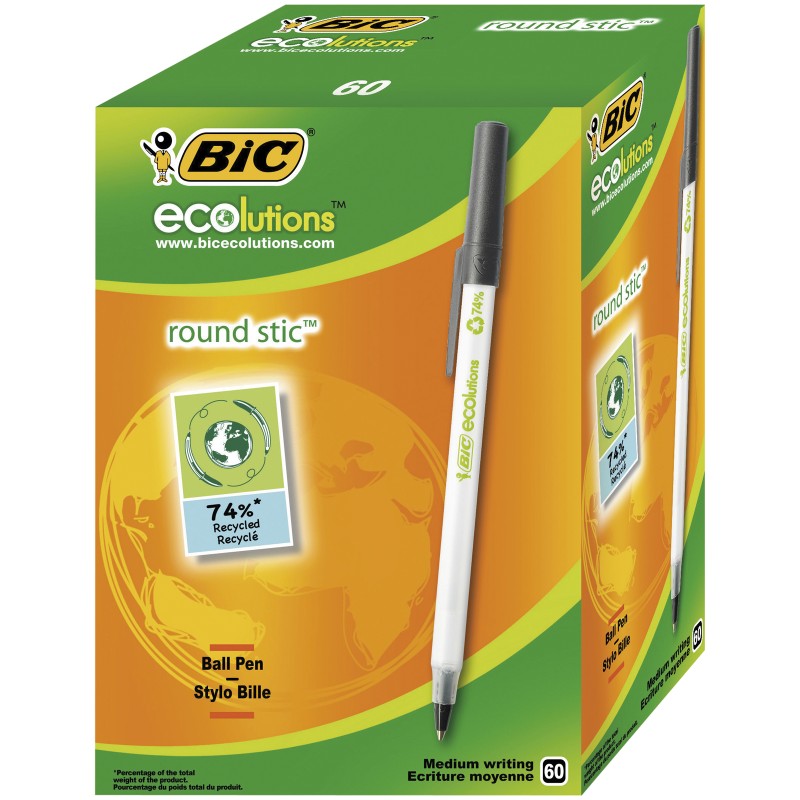 Długopis Bic Round Stic Ecolutions Czarny, 8932392