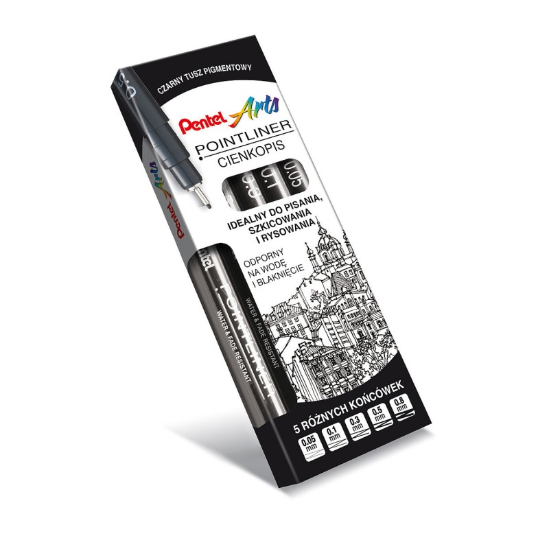 Cienkopis Kalibrowany Pointliner Czarny S20P-5A 0,5Mm Pentel