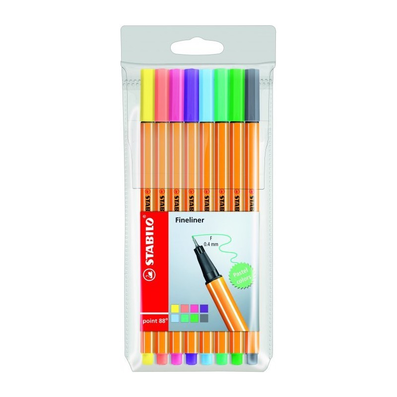Cienkopis Stabilo Point 88 Komplet 8Szt. Pastelowy 88/8-01