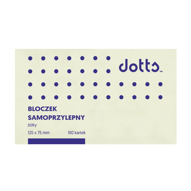 Bloczek Samoprzylepny Dotts 75X125 Żółty 100 Kartek (Ns125/75/D)