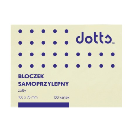 Bloczek Samoprzylepny Dotts 75X100 Żółty 100 Kartek (Ns100/75/D)