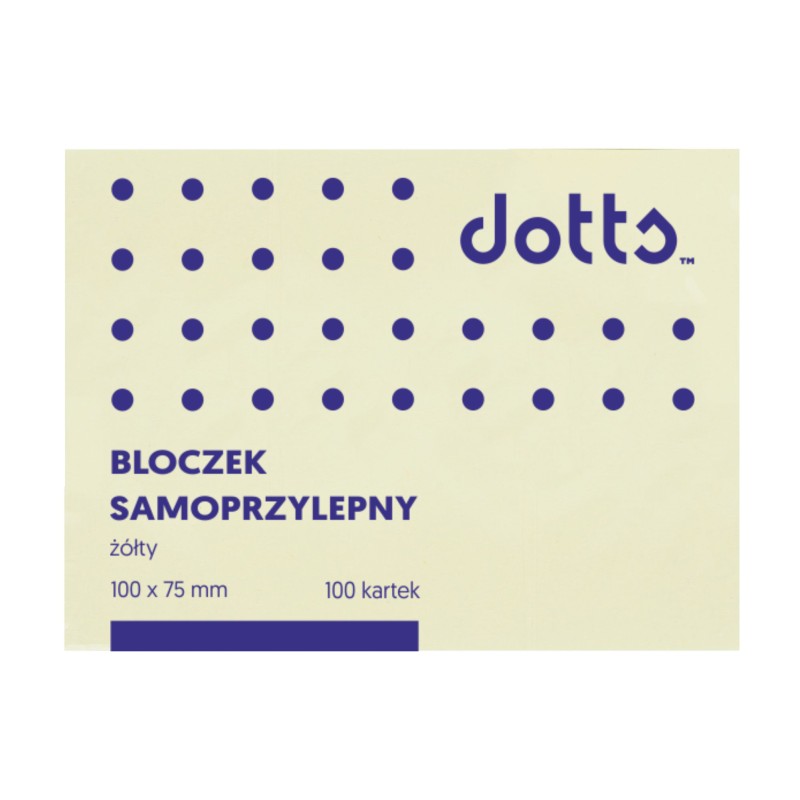 Bloczek Samoprzylepny Dotts 75X100 Żółty 100 Kartek (Ns100/75/D)