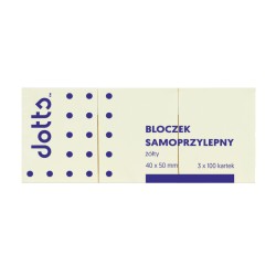 Bloczek Samoprzylepny Dotts 40X50 Żółty 100 Kartek (3Szt) (Ns50/40/3/D)