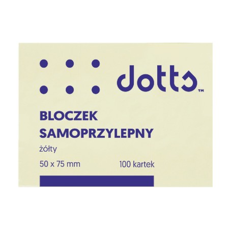 Bloczek Samoprzylepny Dotts 50X75 Żółty 100 Kartek (Ns50/75/D)