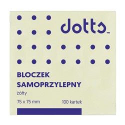 Bloczek Samoprzylepny Dotts 75X75 Żółty 100 Kartek (Hns75/75/D)