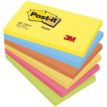 Bloczek Samoprzylepny Post-It_ (655-Tfen), 127X76Mm, 6X100 Kart., Paleta Energetyczna